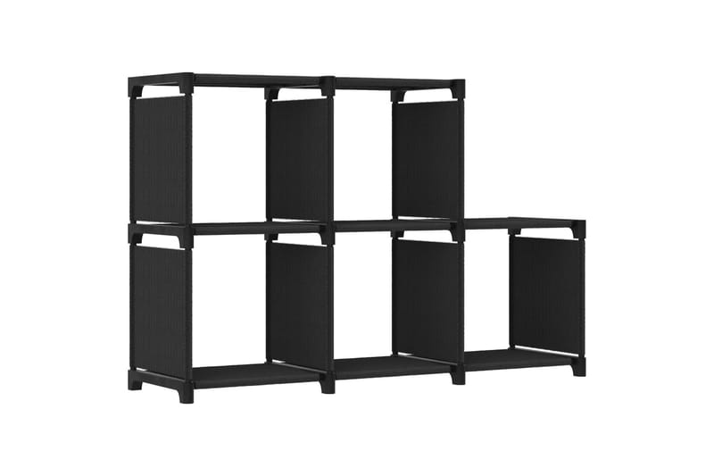 Displayhylle med 5 kuber svart 103x30x72,5 cm stoff - Svart - Oppbevaring - Hyller - Bokhylle