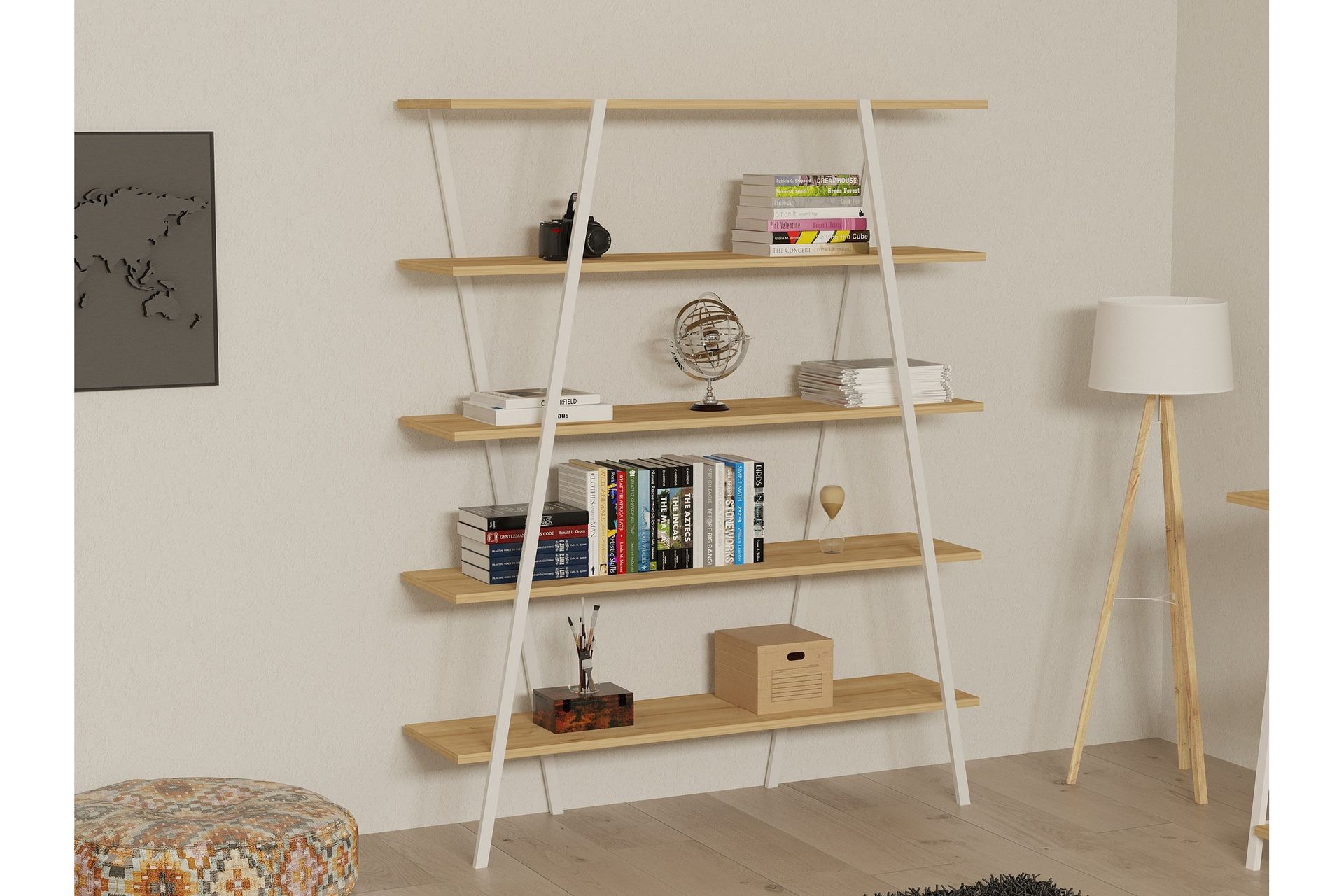 Dobra Bokhylle 120 cm - Hvit - Oppbevaring - Hyller - Bokhylle