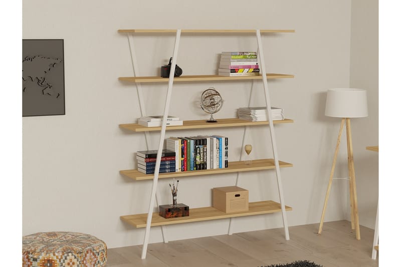 Dobra Bokhylle 120 cm - Hvit - Oppbevaring - Hyller - Bokhylle