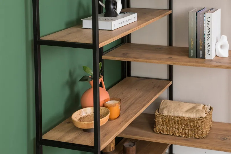 Edra Bokhylle 94 cm - Brun/Svart - Oppbevaring - Hyller - Bokhylle