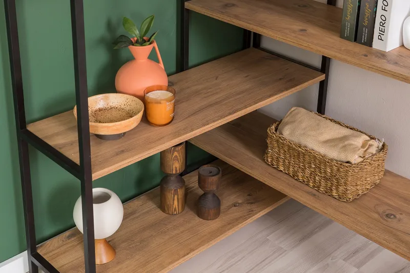 Edra Bokhylle 94 cm - Brun/Svart - Oppbevaring - Hyller - Bokhylle