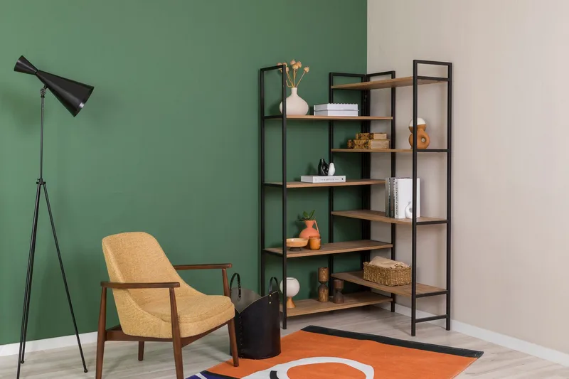 Edra Bokhylle 94 cm - Brun/Svart - Oppbevaring - Hyller - Bokhylle