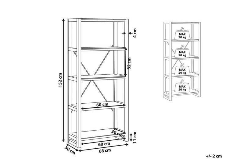 Ejenks Hylle 68x30 cm - Hvit/Lyst tre - Oppbevaring - Hyller - Bokhylle