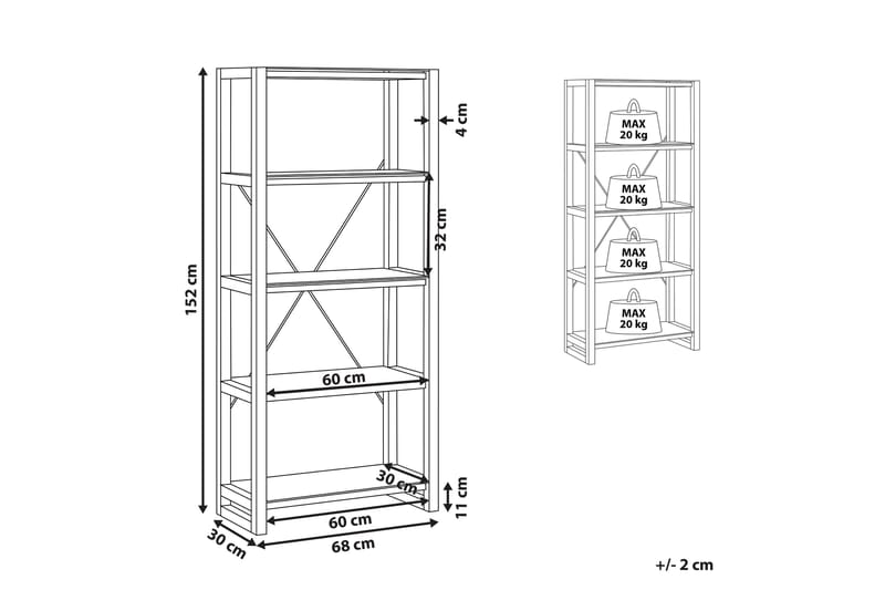 Ejenks Hylle 68x30 cm - Hvit/Lyst tre - Oppbevaring - Hyller - Bokhylle