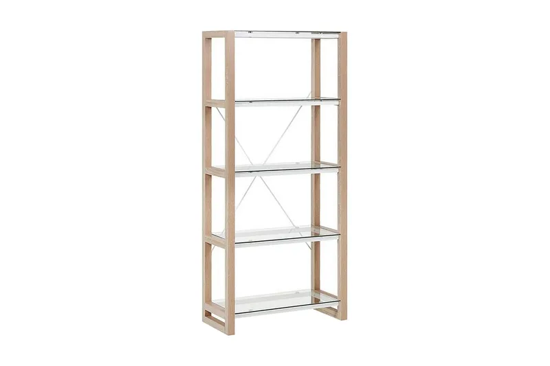 Ejenks Hylle 68x30 cm, Hvit/Lyst tre