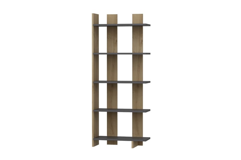 Elas Bokhylle 62x25 cm Antrasitt/Brun - Hanah Home - Oppbevaring - Hyller - Bokhylle