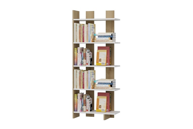 Elas Bokhylle 62x25 cm Hvit/Brun - Hanah Home - Oppbevaring - Hyller - Bokhylle