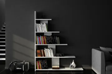 Elegancia Bokhylle 120 cm i Malt Tre - Hvit - Oppbevaring - Hyller - Bokhylle