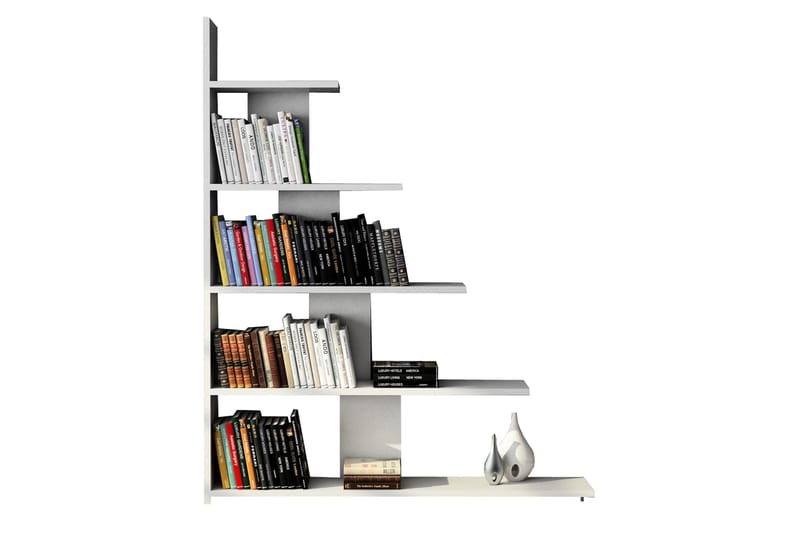 Elegancia Bokhylle 120 cm i Malt Tre - Hvit - Oppbevaring - Hyller - Bokhylle