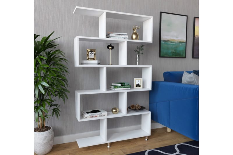 Elegancia Bokhylle 90 cm i Malt Tre, Hvit