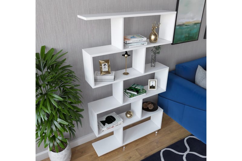 Elegancia Bokhylle 90 cm i Malt Tre - Hvit - Oppbevaring - Hyller - Bokhylle