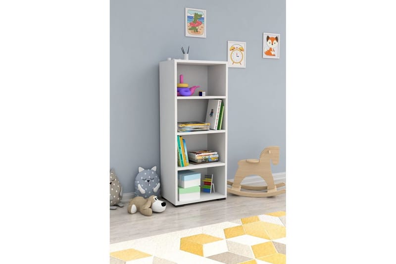 Bokhylle Emeras Hvit - Hvit - Oppbevaring - Hyller - Bokhylle
