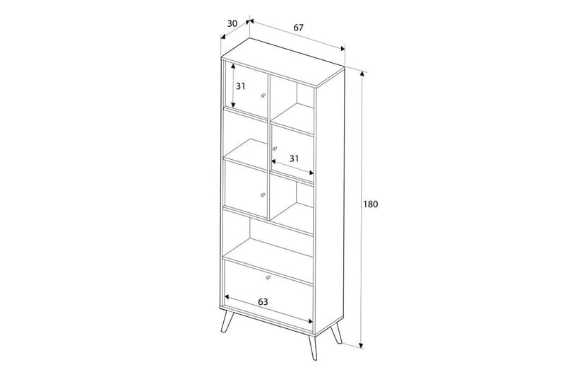 Bokhylle Felyra Flerfarget - Multifarget - Oppbevaring - Hyller - Bokhylle