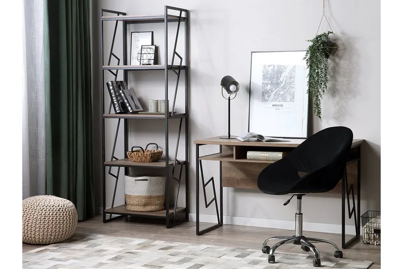 Forres Bokhylle 64 cm i Mørkt Tre, Gråbrun