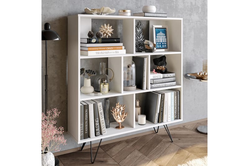 Frascone Bokhylle 120x30 cm 4 Hyller - Hvit - Oppbevaring - Hyller - Bokhylle