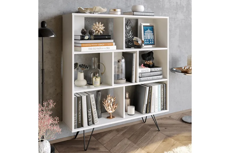 Frascone Bokhylle 120x30 cm 4 Hyller - Hvit - Oppbevaring - Hyller - Bokhylle