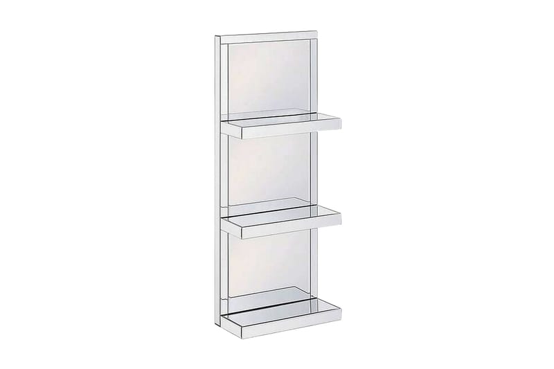 Gaona Vegghylle 41x20 cm - Speileffekt/Sølv - Oppbevaring - Hyller - Bokhylle
