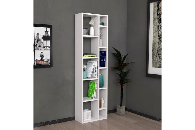Garroas Bokhylle 45x20 cm 10 Hyller - Hvit - Oppbevaring - Hyller - Bokhylle