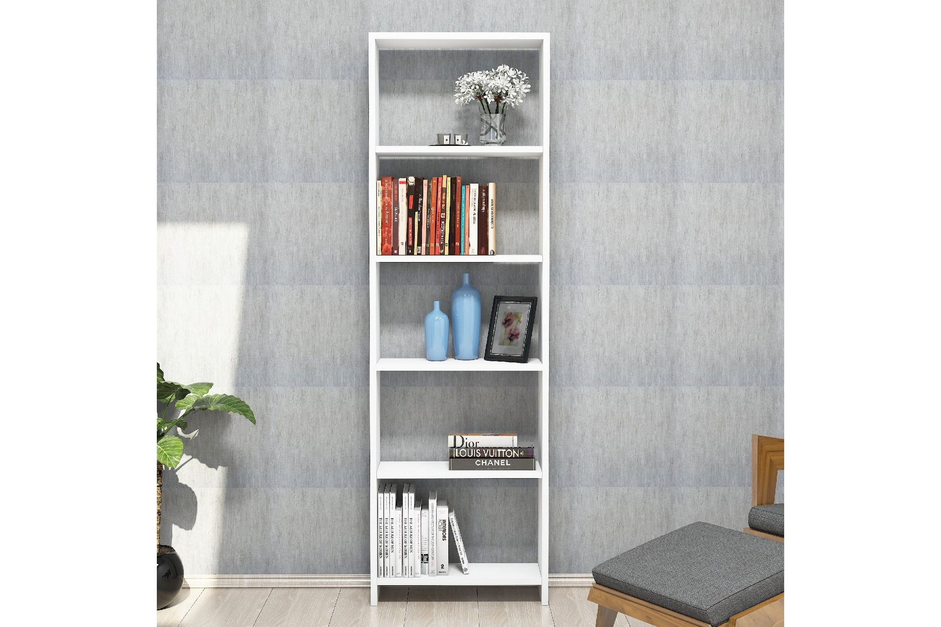 Gersby Bokhylle 50 cm - Hvit - Oppbevaring - Hyller - Bokhylle