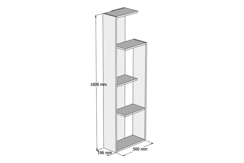 Gersby Bokhylle 50 cm - Hvit - Oppbevaring - Hyller - Bokhylle