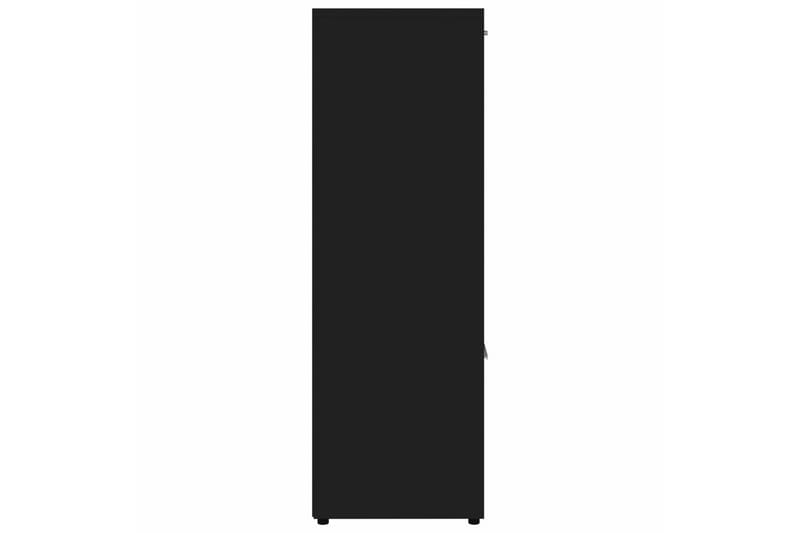 Bokhylle høyglans svart 90x30x90 cm sponplate - Bokhylle