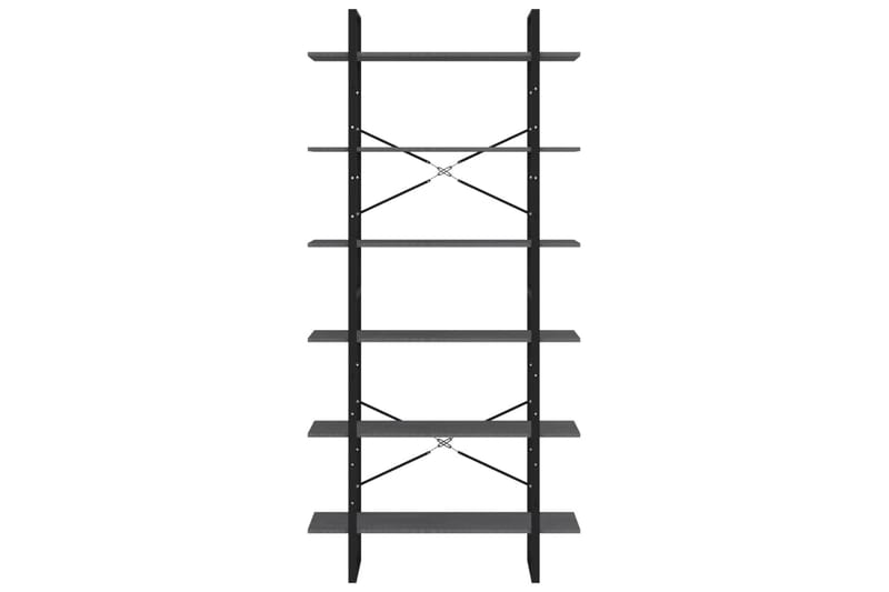 Høyskap grå 100x30x210 cm heltre furu - Grå - Oppbevaring - Hyller - Bokhylle