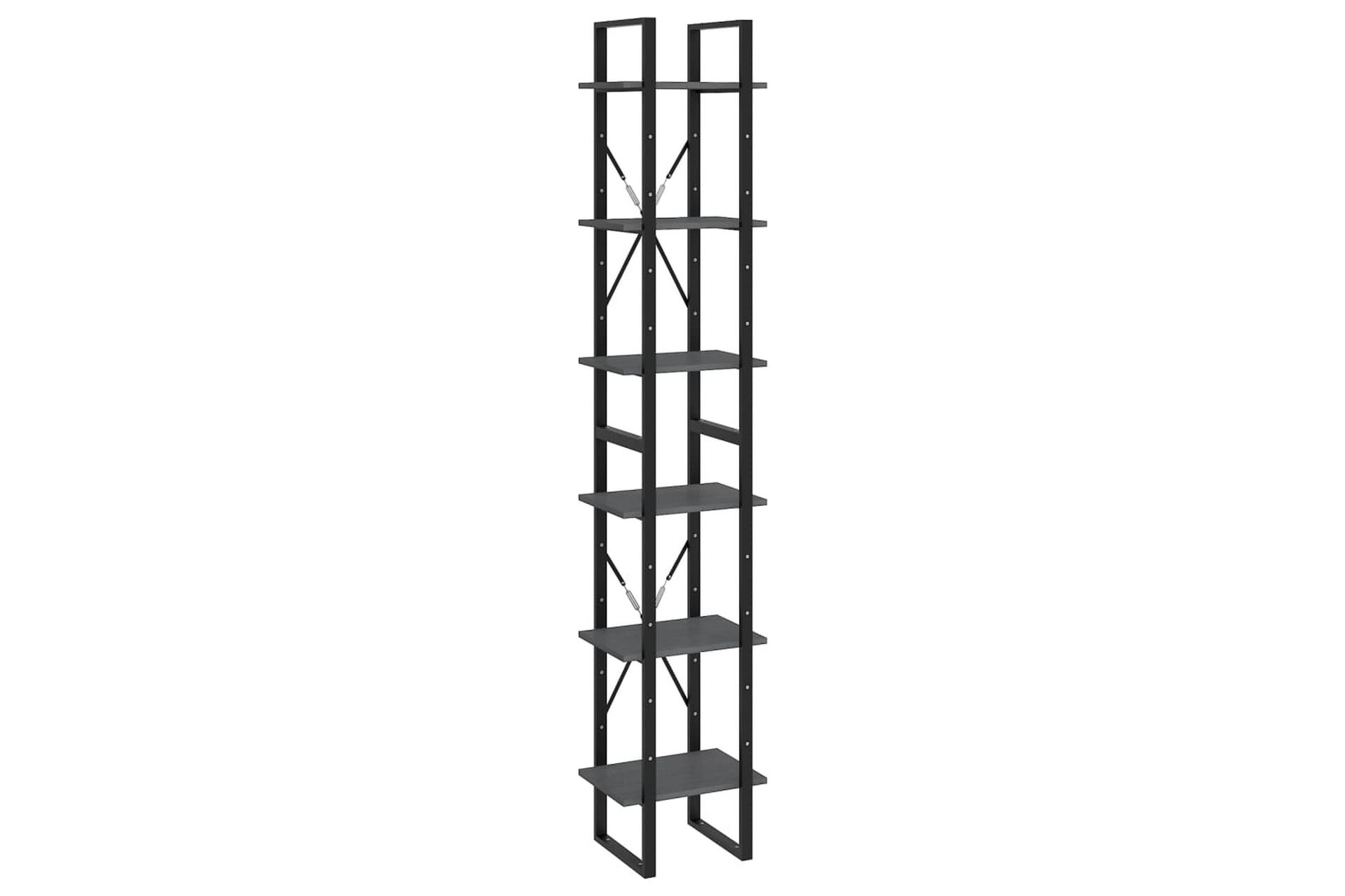 Høyskap grå 40x30x210 cm heltre furu - Grå - Oppbevaring - Hyller - Bokhylle