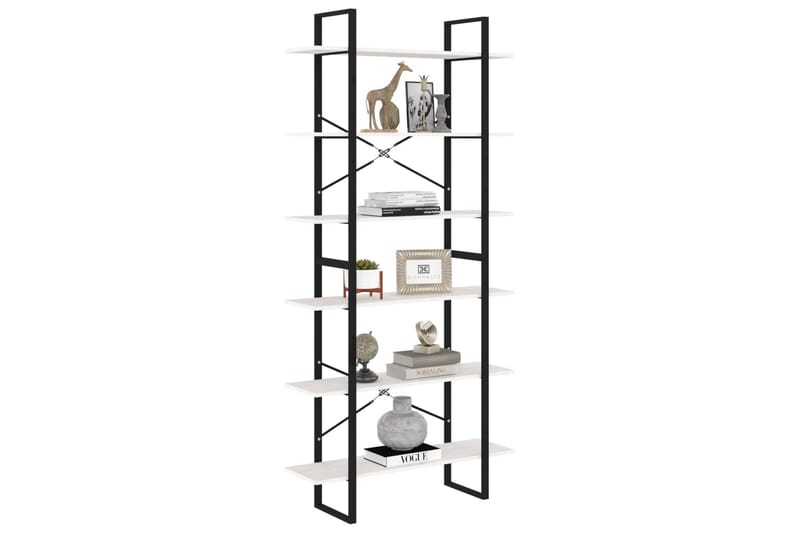 Høyskap hvit 100x30x210 cm heltre furu - Hvit - Oppbevaring - Hyller - Bokhylle