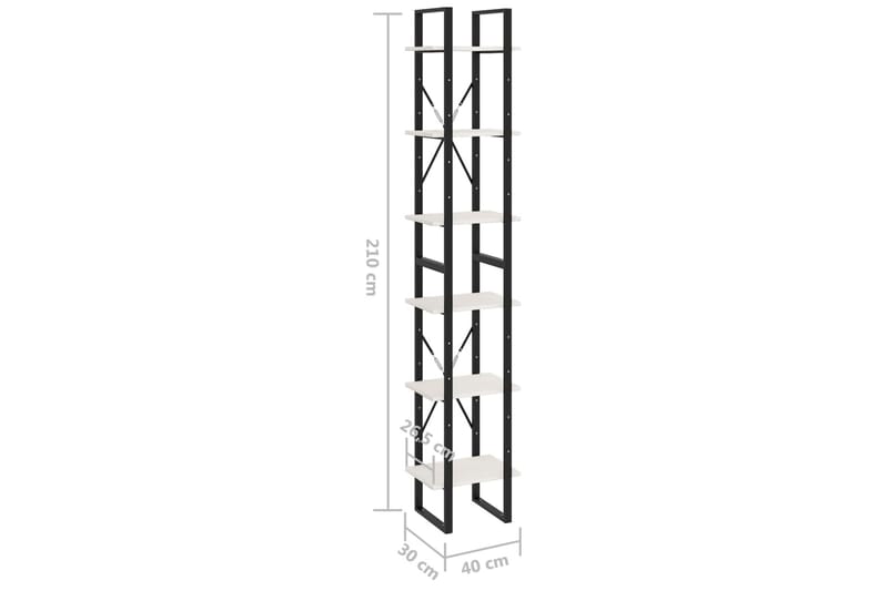 Høyskap hvit 40x30x210 cm heltre furu - Hvit - Oppbevaring - Hyller - Bokhylle