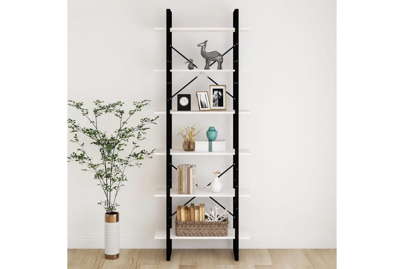 Høyskap hvit 80x30x210 cm heltre furu - Hvit - Oppbevaring - Hyller - Bokhylle