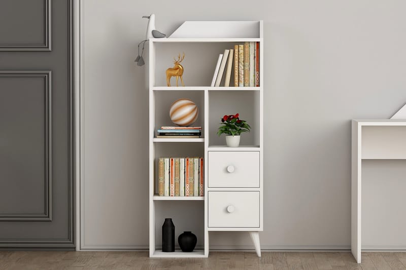 Hafing Bokhylle 61,8x29,8 cm Hvit - Hanah Home - Oppbevaring - Hyller - Bokhylle