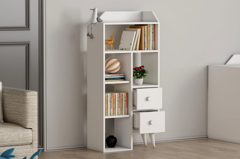 Hafing Bokhylle 61,8x29,8 cm Hvit - Hanah Home - Oppbevaring - Hyller - Bokhylle