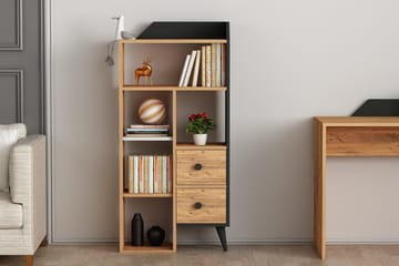 Hafing Bokhylle 61,8x29,8 cm Svart/Brun - Hanah Home - Oppbevaring - Hyller - Bokhylle