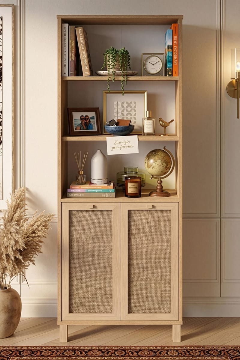 Bokhylle Hanah Home Dune (69,5 x 180 x 32 cm) Eik - Eik - Oppbevaring - Hyller - Bokhylle