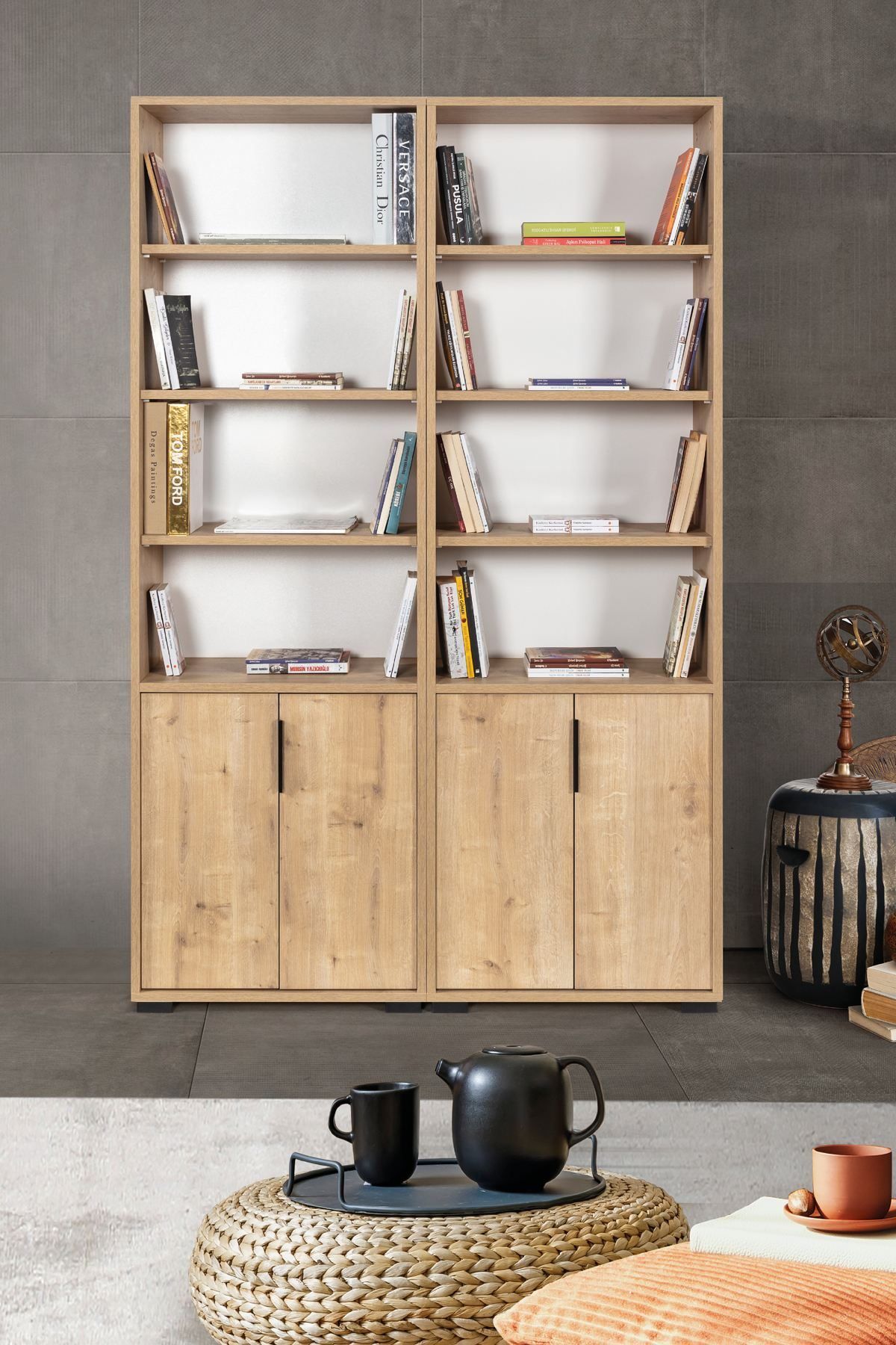 Bokhylle Hanah Home Evora (120 x 187 x 30 cm) Eik - Sapphire Oak