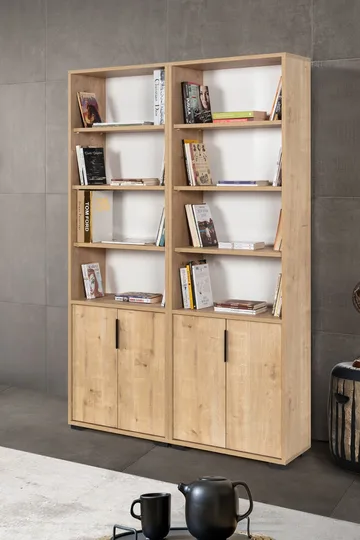 Bokhylle Hanah Home Evora (120 x 187 x 30 cm) Eik - Sapphire Oak - Oppbevaring - Hyller - Bokhylle