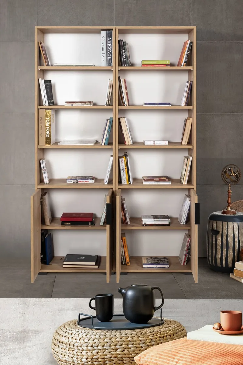 Bokhylle Hanah Home Evora (120 x 187 x 30 cm) Eik - Sapphire Oak - Oppbevaring - Hyller - Bokhylle