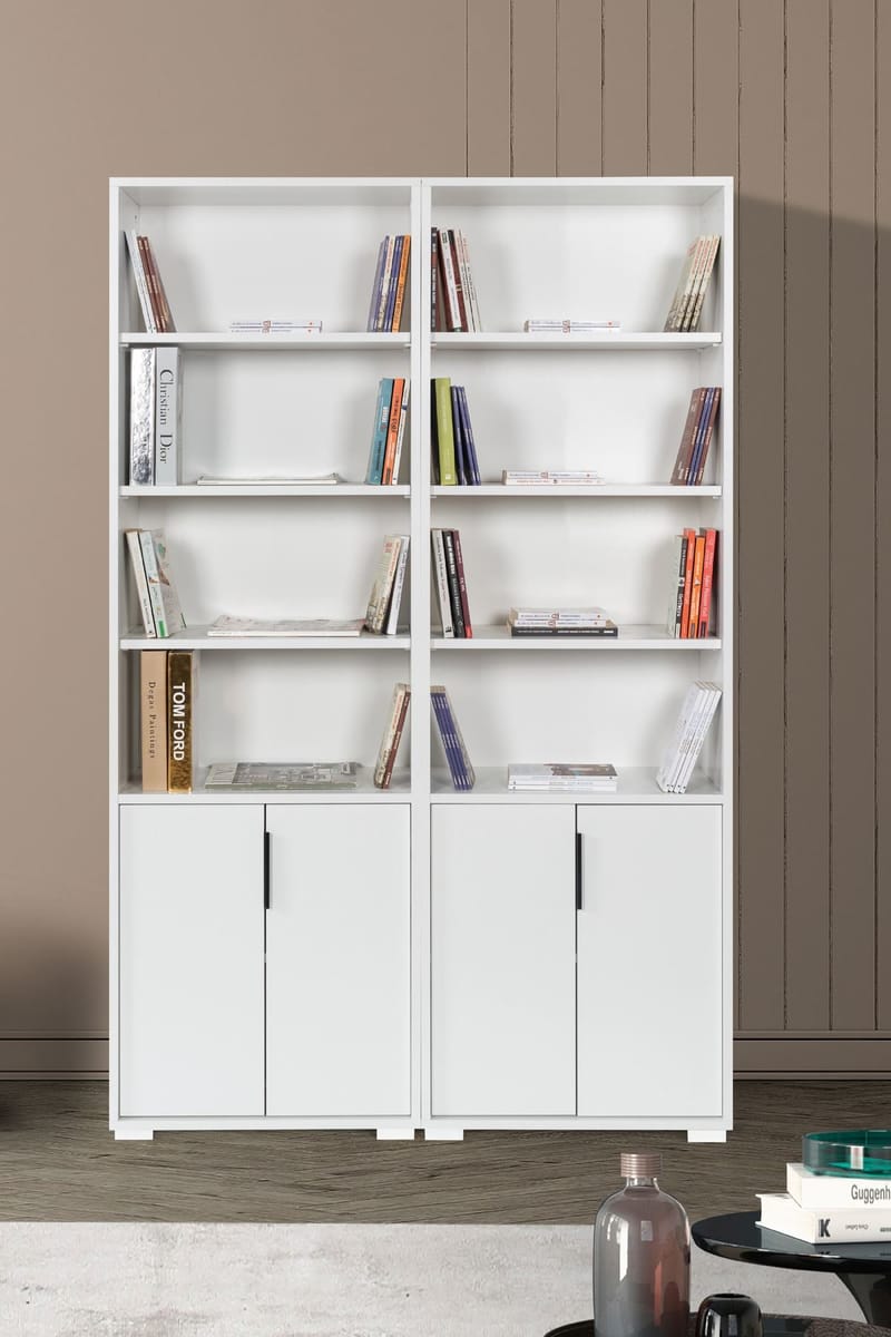 Bokhylle Hanah Home Evora (120 x 187 x 30 cm) Hvit, Hvit