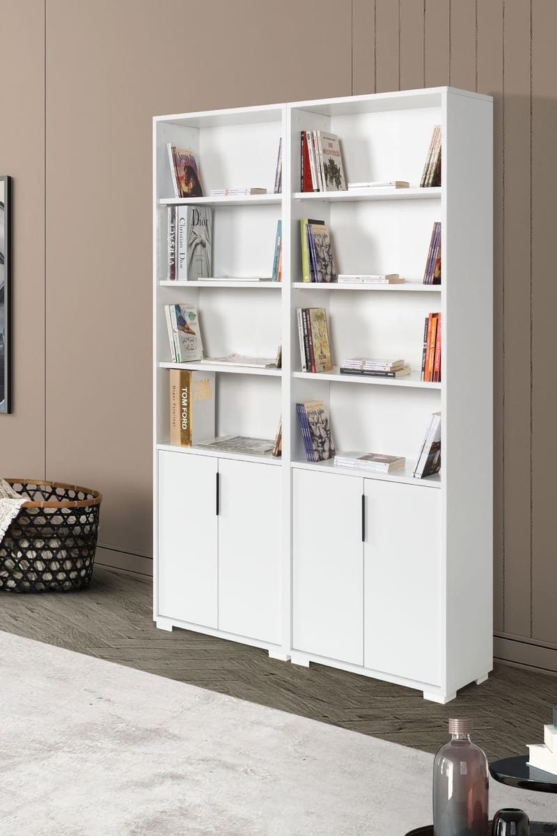 Bokhylle Hanah Home Evora (120 x 187 x 30 cm) Hvit - Hvit - Oppbevaring - Hyller - Bokhylle