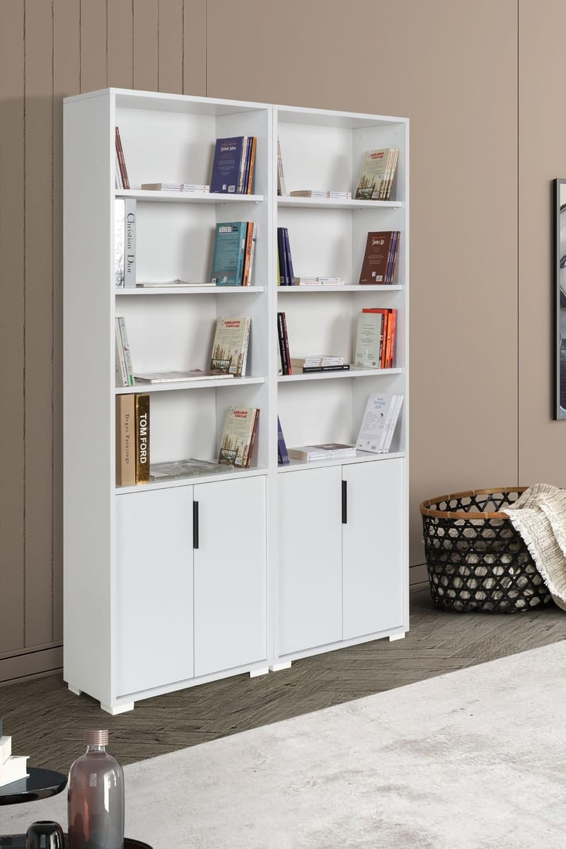 Bokhylle Hanah Home Evora (120 x 187 x 30 cm) Hvit - Hvit - Oppbevaring - Hyller - Bokhylle