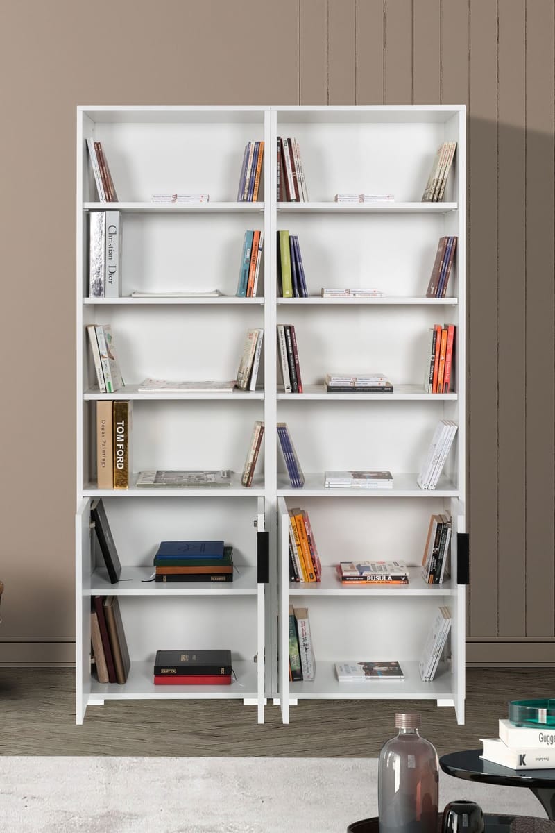 Bokhylle Hanah Home Evora (120 x 187 x 30 cm) Hvit - Hvit - Oppbevaring - Hyller - Bokhylle