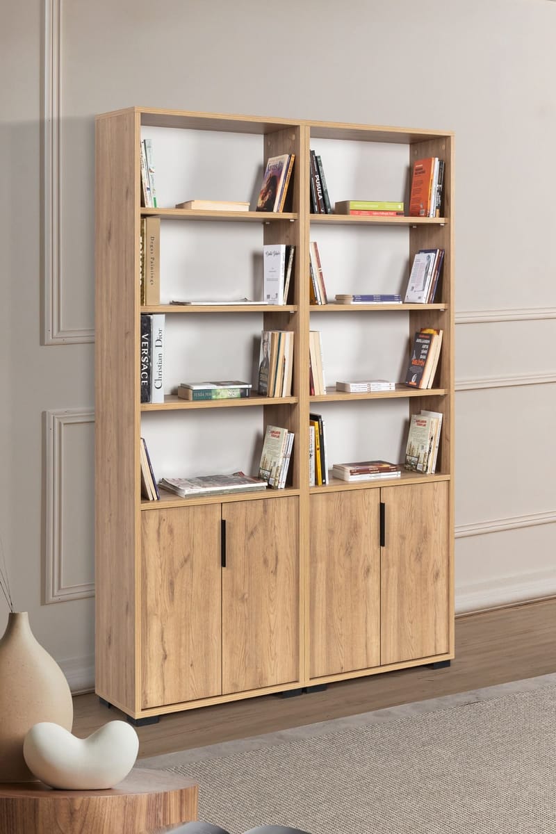 Bokhylle Hanah Home Evora (120 x 187 x 30 cm) Sapphire Oak - Sapphire Oak - Oppbevaring - Hyller - Bokhylle