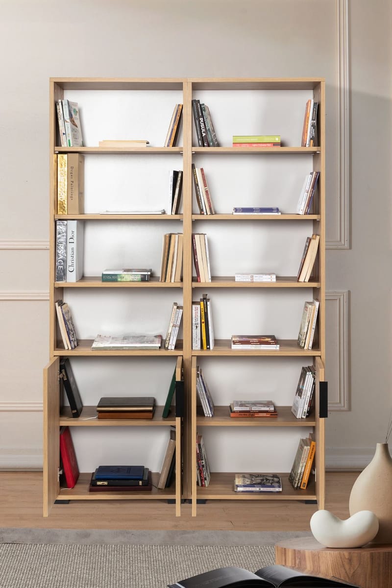 Bokhylle Hanah Home Evora (120 x 187 x 30 cm) Sapphire Oak - Sapphire Oak - Oppbevaring - Hyller - Bokhylle