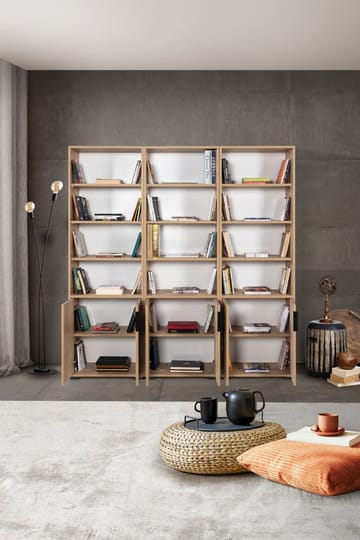 Bokhylle Hanah Home Evora Wide (180 x 187 x 30 cm) Eik - Sapphire Oak - Oppbevaring - Hyller - Bokhylle