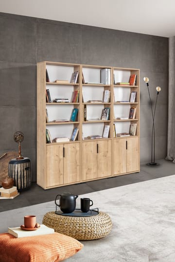 Bokhylle Hanah Home Evora Wide (180 x 187 x 30 cm) Eik - Sapphire Oak - Oppbevaring - Hyller - Bokhylle