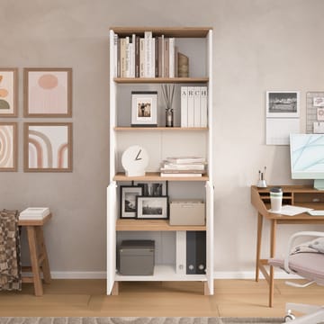 Bokhylle Hanah Home Nord (69,5 x 180 x 32 cm) White Oak - Hvit og eik - Oppbevaring - Hyller - Bokhylle