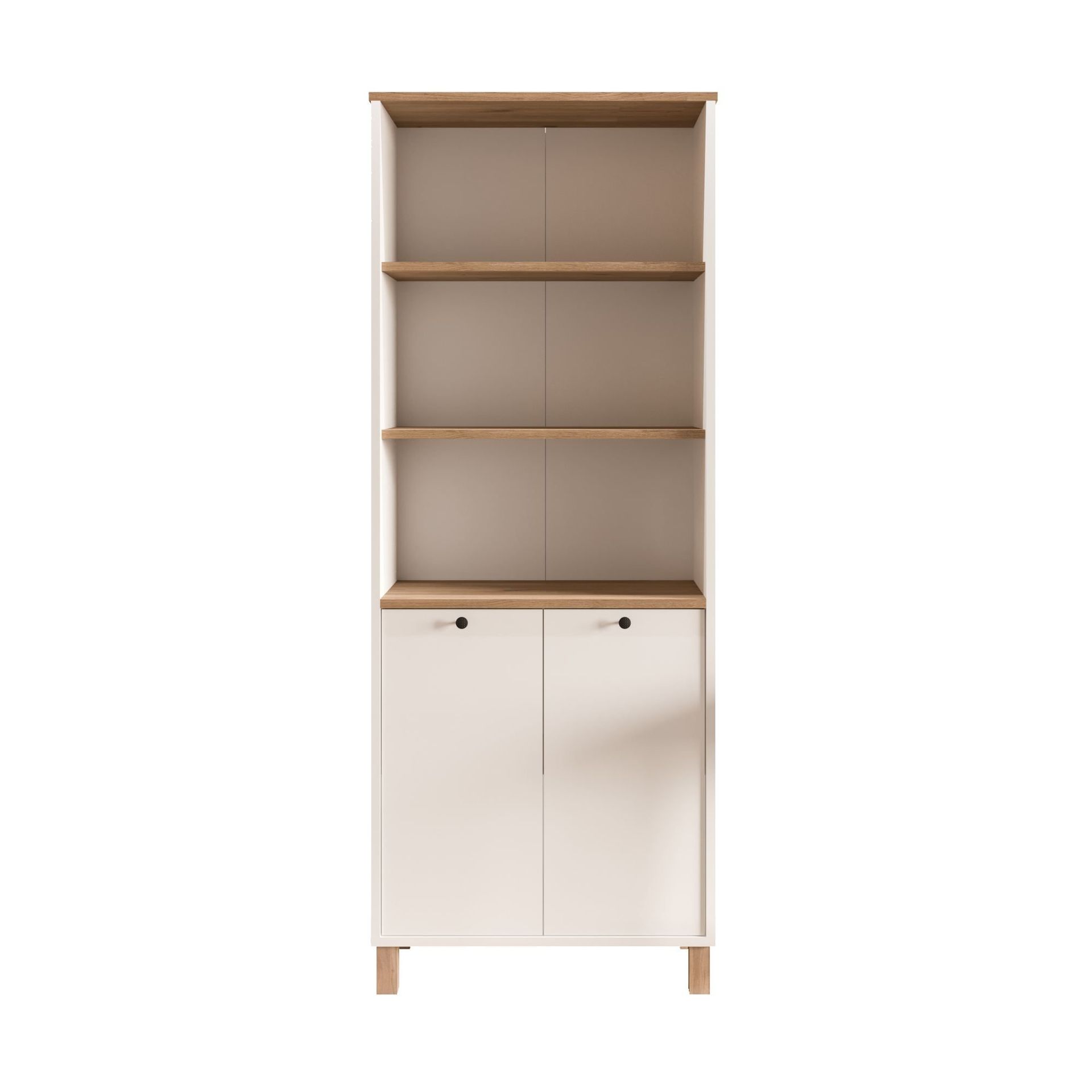 Bokhylle Hanah Home Nord (69,5 x 180 x 32 cm) White Oak - Hvit og eik