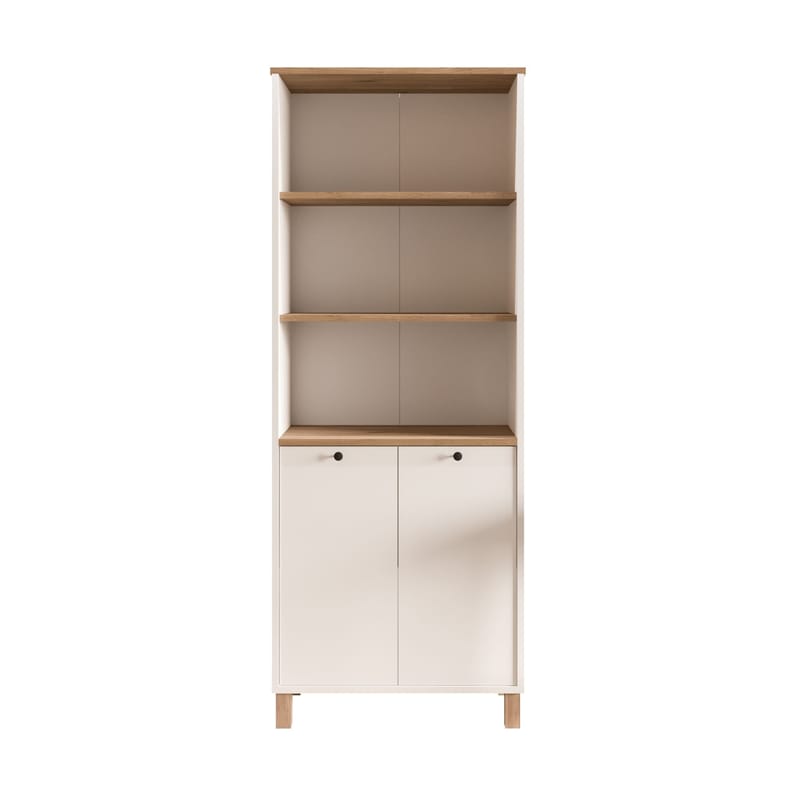 Bokhylle Hanah Home Nord (69,5 x 180 x 32 cm) White Oak, Hvit og eik