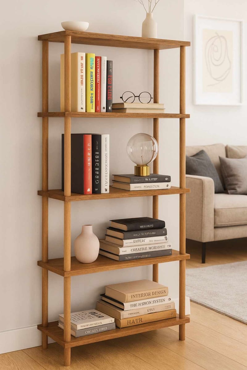 Bokhylle Hanah Home Pika Shelf (60 x 136 x 25 cm) Furu - Furu - Oppbevaring - Hyller - Bokhylle
