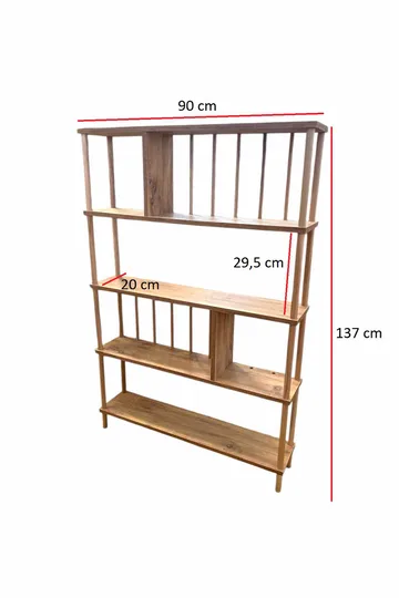 Bokhylle Hanah Home Peka Tall (90 x 137 x 20 cm) Furu - Furu - Oppbevaring - Hyller - Bokhylle